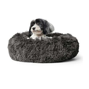 Calming Round Dog Bed (Dark Grey)